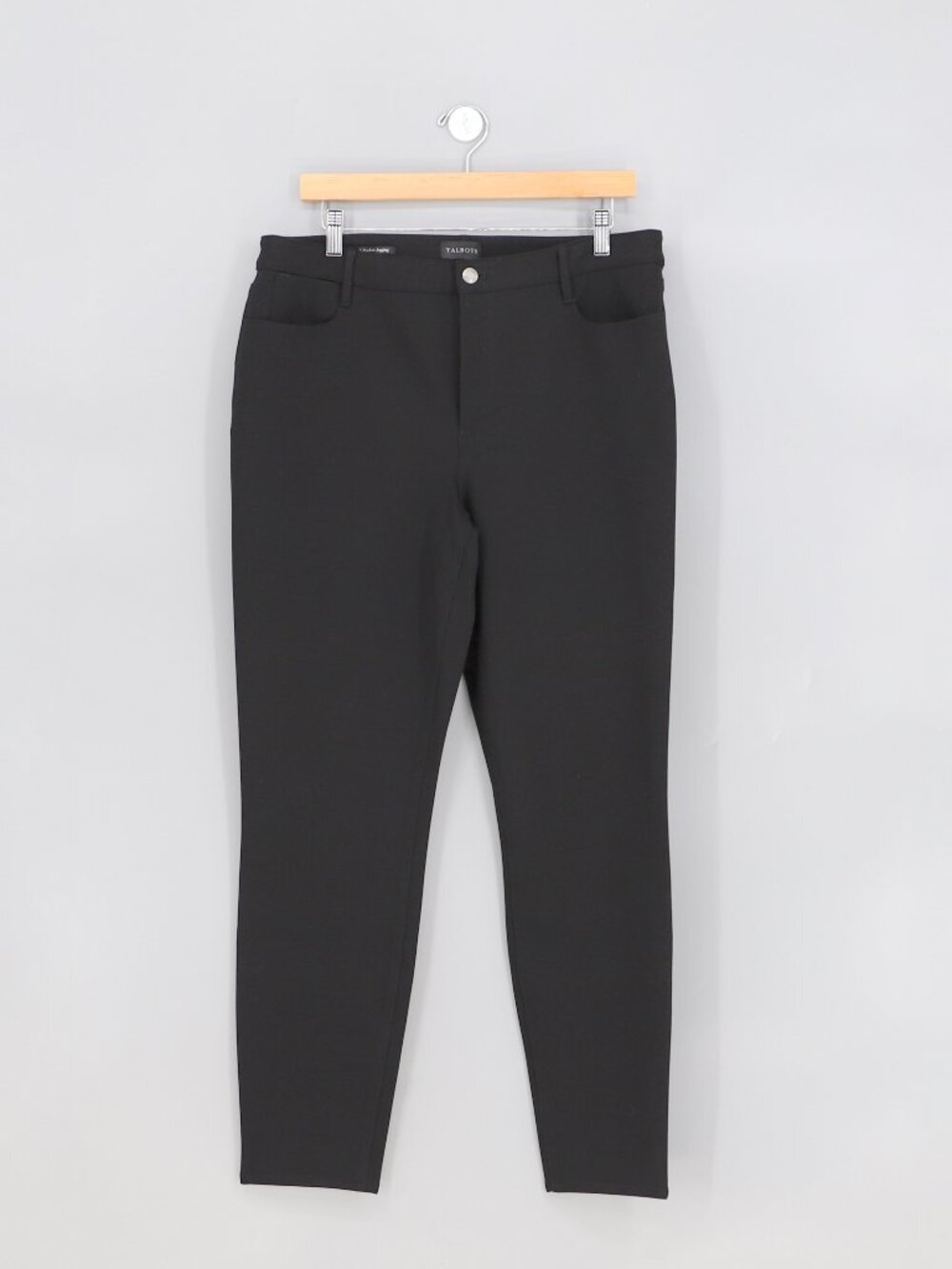 TALBOTS Soho 5-Pocket Ponte Knit Jegging in Black Size 12